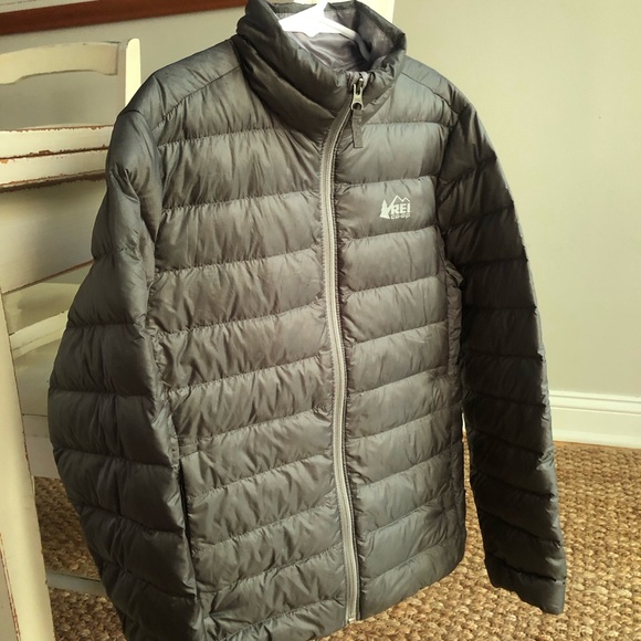 REI 650 Down Jacket. Grey. Size 10 / 12 - Picture 1 of 15